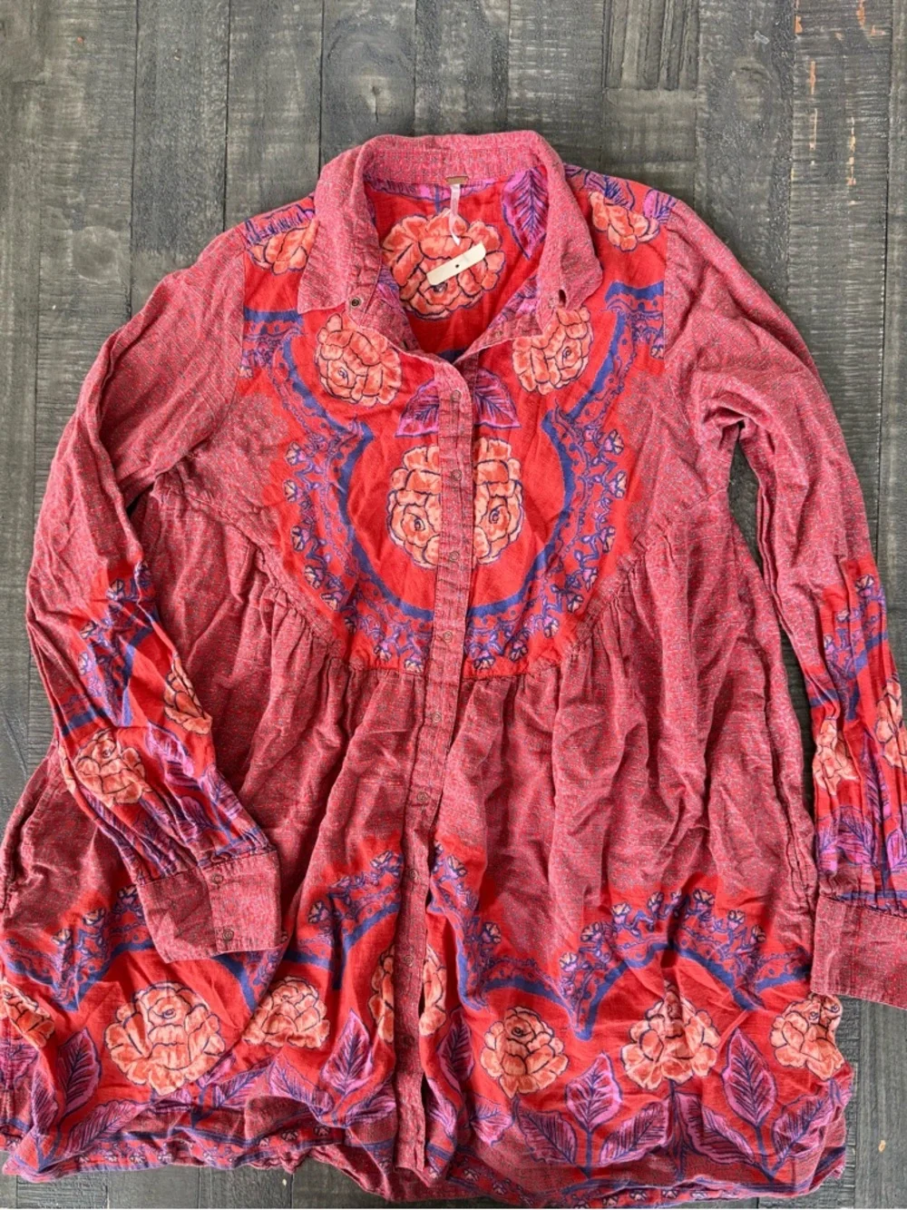 Free People Smell the Roses Mini Dress Red XS NWT Rare Boho Festival We The Free